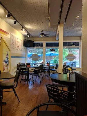The burger shop.